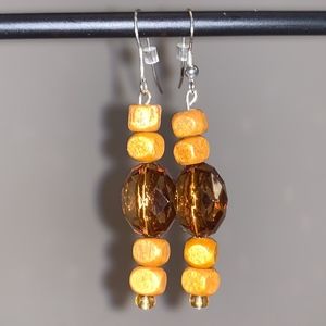 Wood & Shimmer Earrings